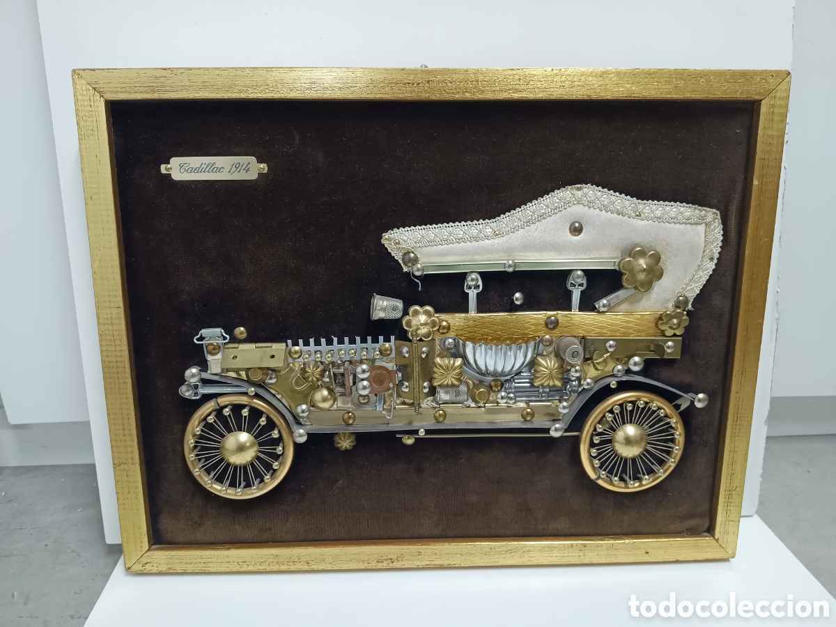 Art: CUADRO CADILLAC 1914 CON PIEZAS RECICLADAS - 42x33cm