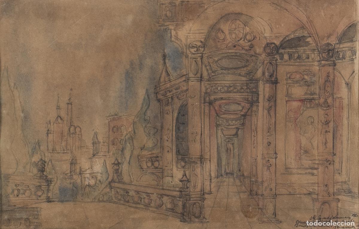 Arte: Acuarela - Exterior de iglesia - 'Estudio'