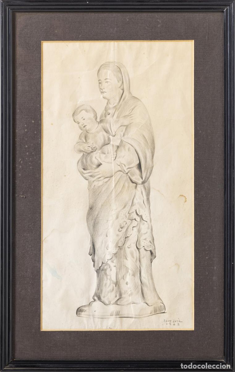 Arte: Dibujo - Jos&eacute; Lviz - 'Nuestra Se&ntilde;ora con el Ni&ntilde;o Jes&uacute;s'