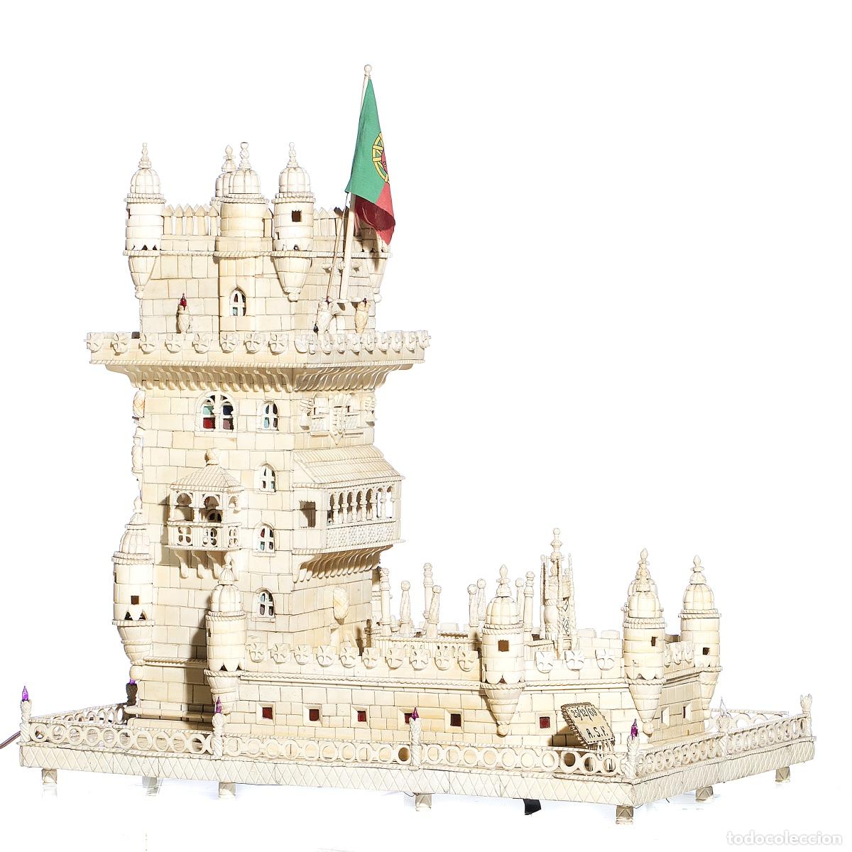 Other art objects: Escultura - Torre de Bel&eacute;n en hueso - 58 cm