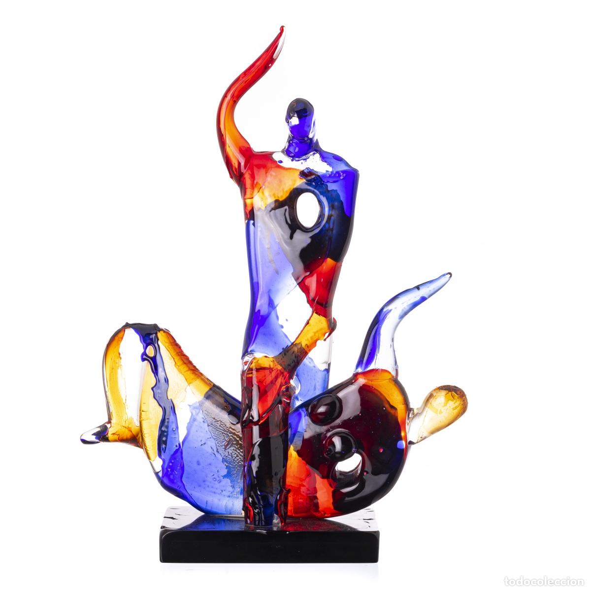 Otros Objetos de Arte: Cristal y vidrio - Mario Badioli - Amanti a Cavallo Omaggio a Picasso (firmado)