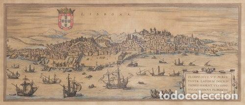 Other art objects: Grabado - Vista de la ciudad de Lisboa