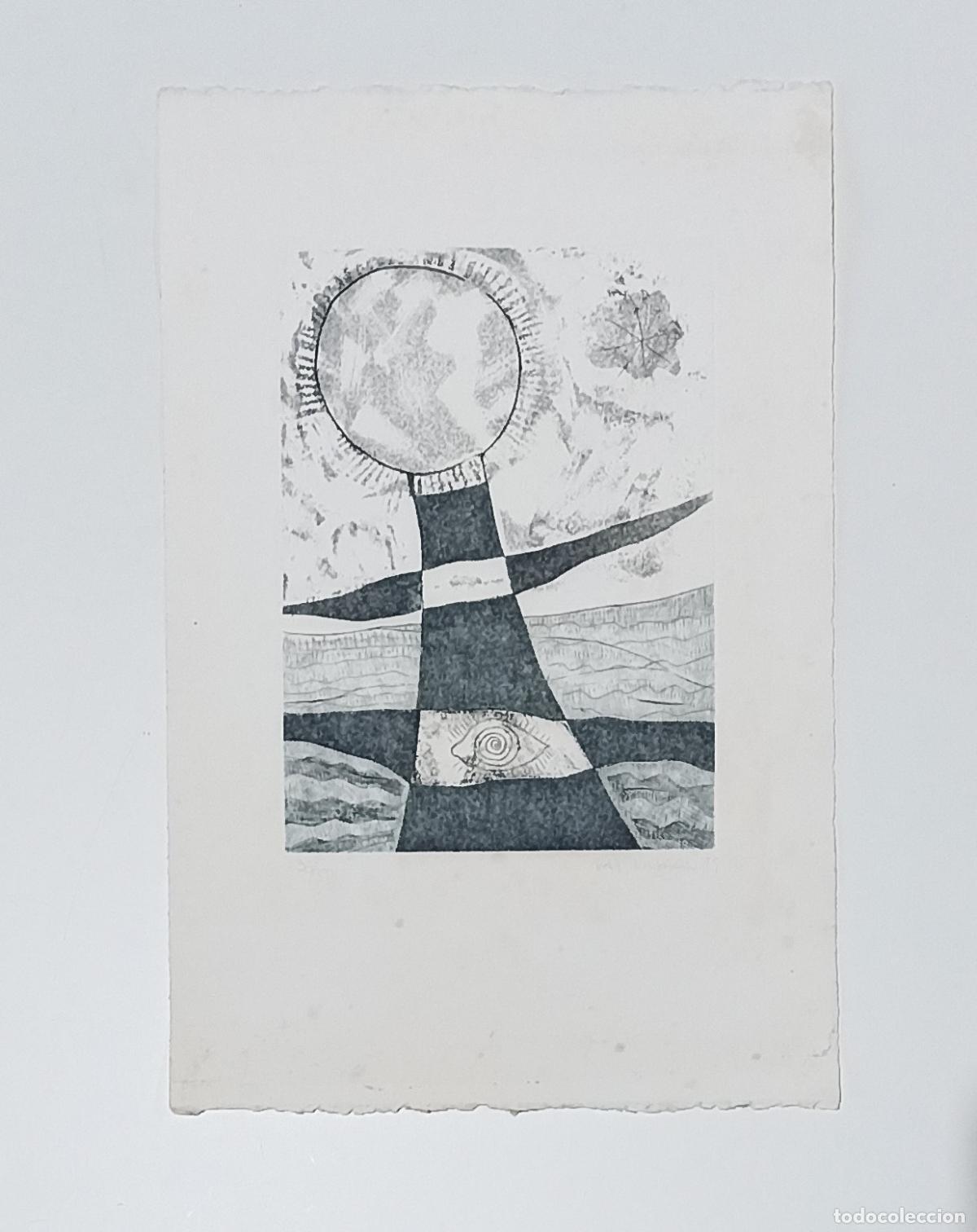 Arte: Grabado - 'Chica del sol' - Raul Raba&ccedil;a (firmado)