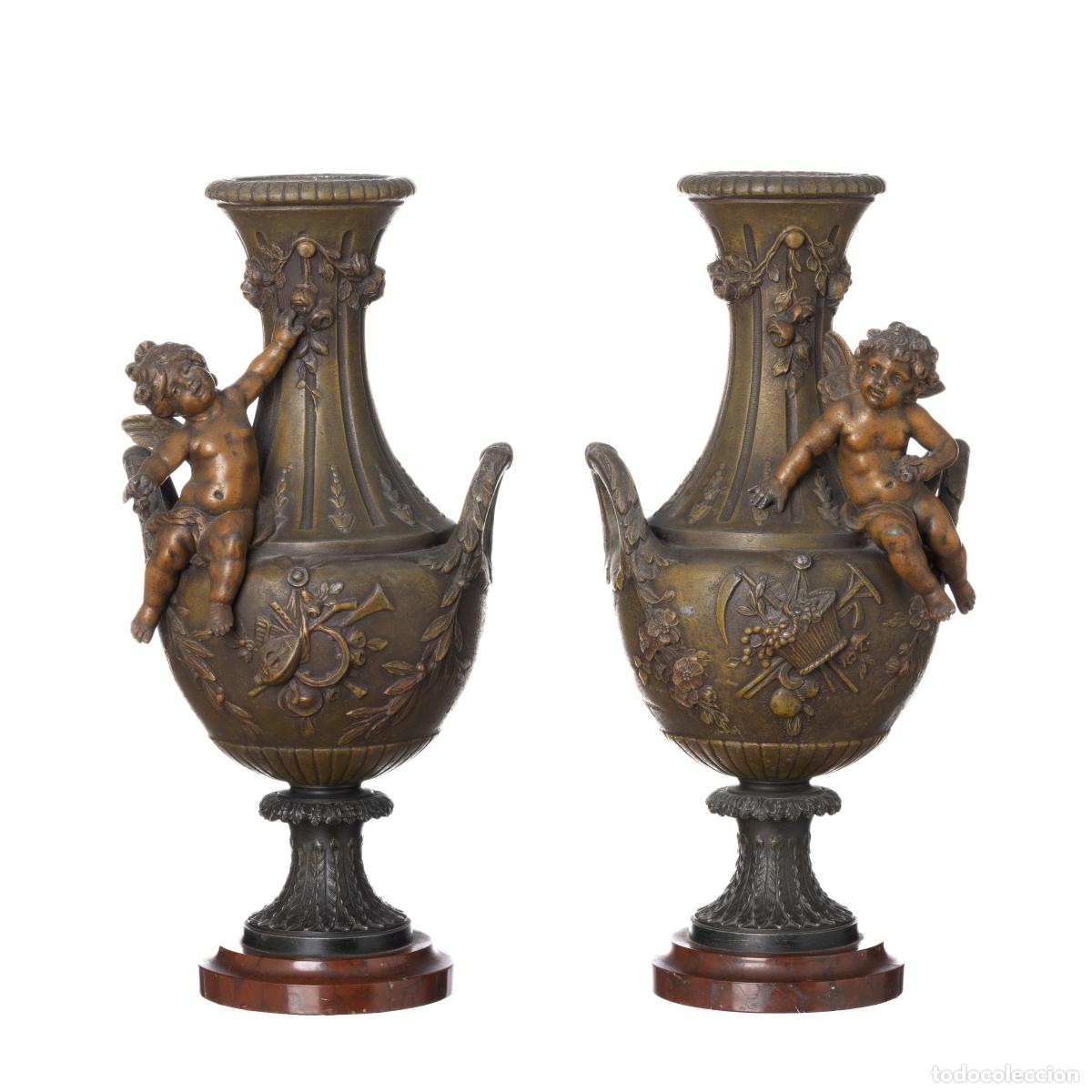 Otros Objetos de Arte: Escultura - Par de jarrones - L&F Moreau (firmados)