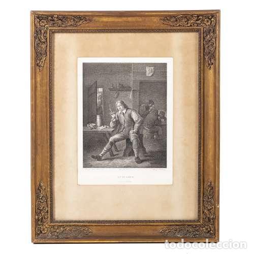 Other art objects: Grabado franc&eacute;s - 'Un fumeur'