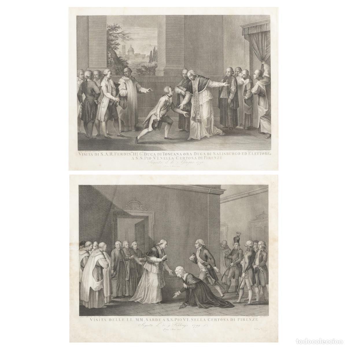 Other art objects: Par de grabados sobre la vida del Papa P&iacute;o IV - Roma, 1803