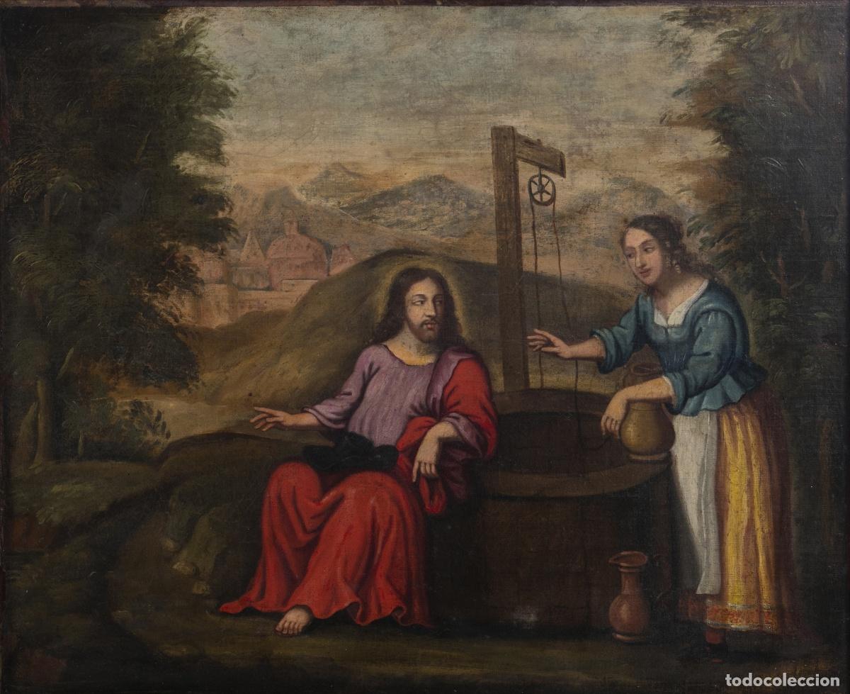 Art: Pintura - Cristo y la mujer samaritana en el pozo de Jacob - Escuela europea - Siglo XVIII