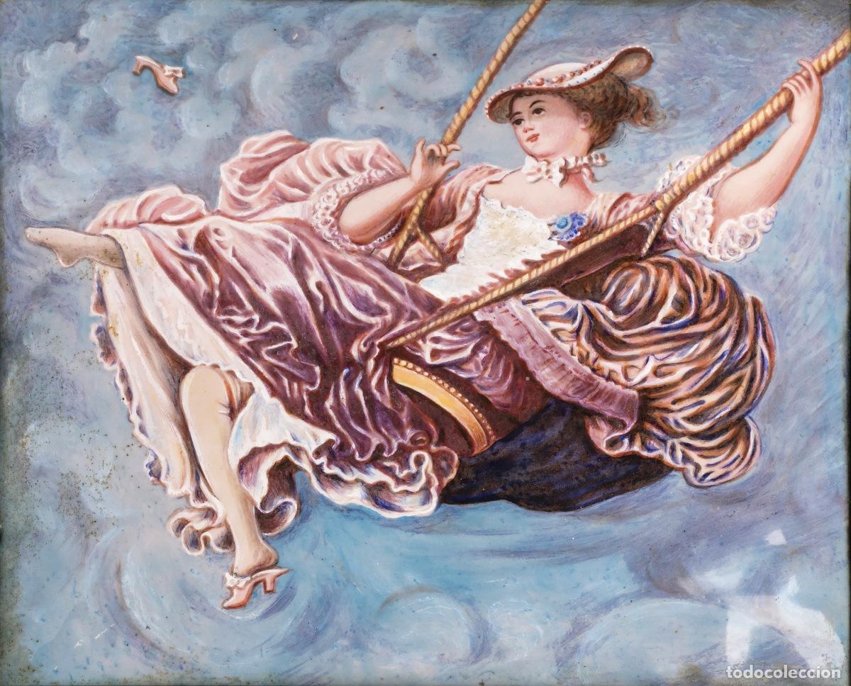 Art: Cuadro - Martins Lhano - 'Ni&ntilde;a en un columpio' (firmado)