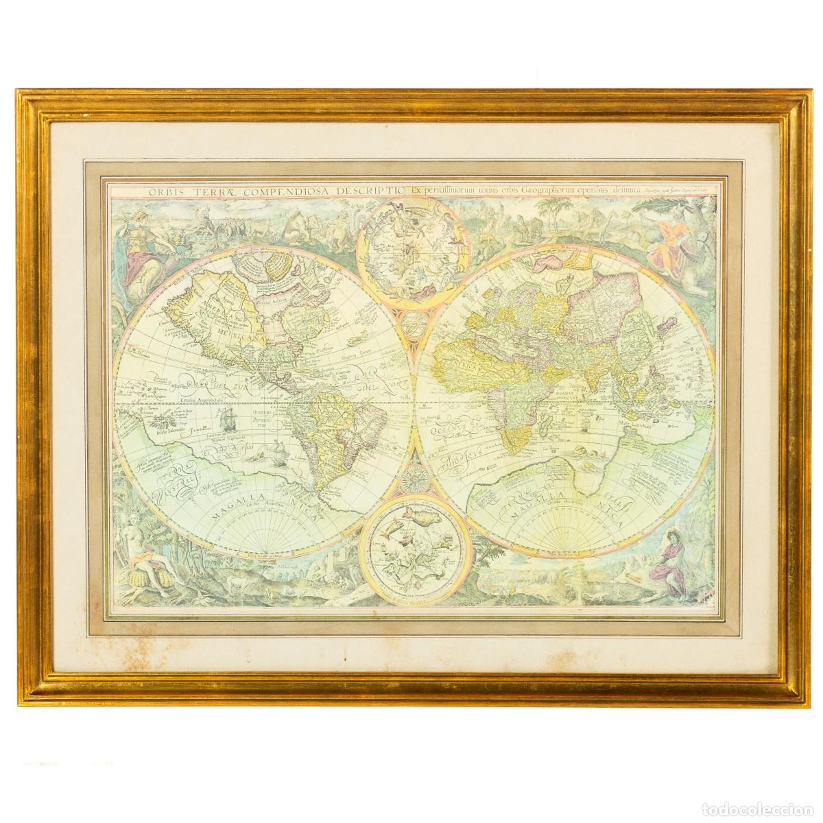 Otros Objetos de Arte: Mapa - Nova Totius Terrarum Orbis Geographica Ac Hydrographica Tabul - Visscher-Berchem 1658
