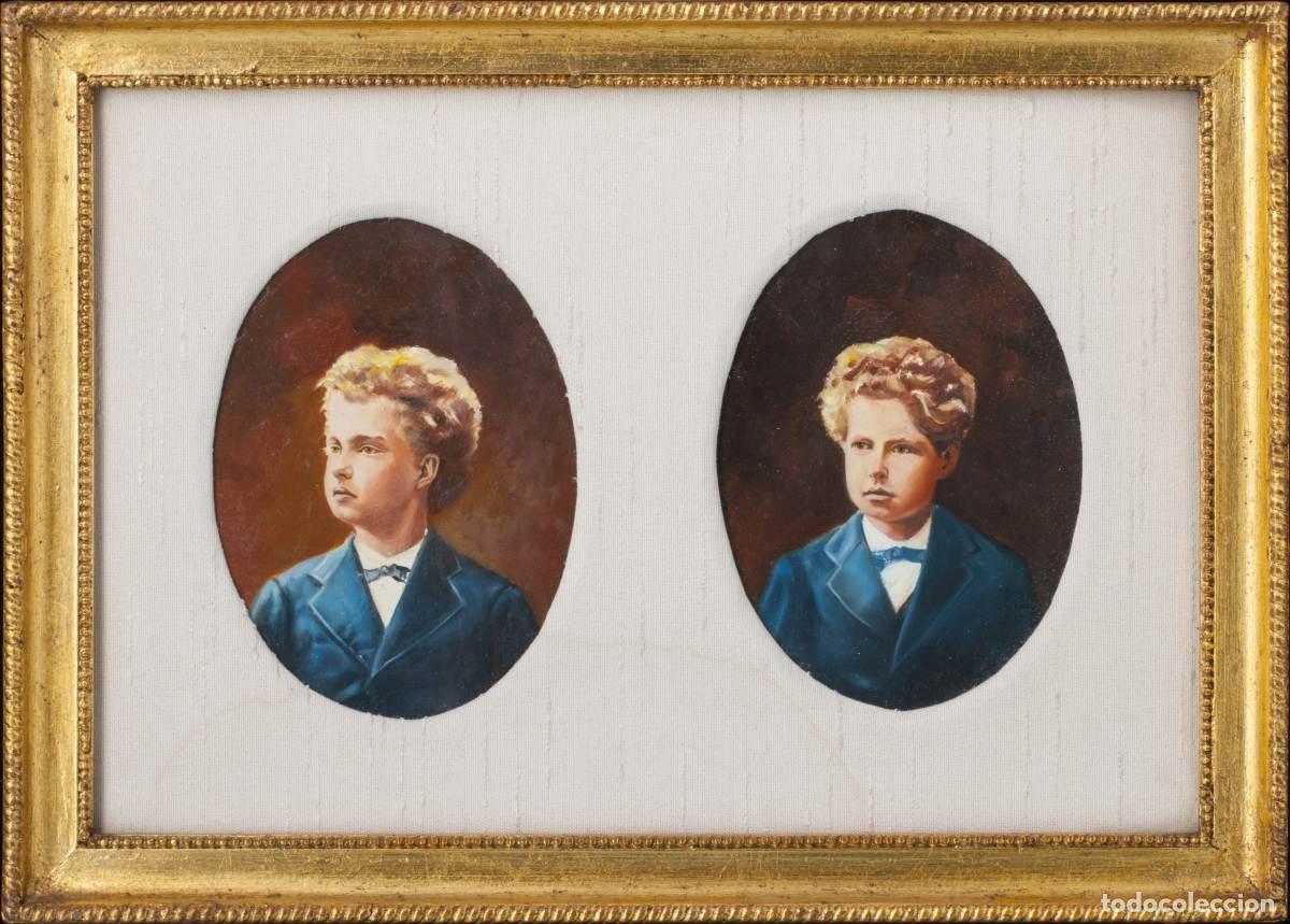 Otros Objetos de Arte: Retratos - El pr&iacute;ncipe heredero Carlos y el infante Alfonso - Siglo XIX