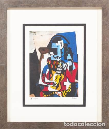 Otros Objetos de Arte: Pablo Picasso - Litograf&iacute;a 'M&uacute;sico Arlequ&iacute;n; 1924' (firmada)