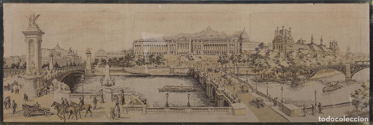 Arte: Alfombras y tapices - Gobelins - Vista de Par&iacute;s - 47 x 145 cm