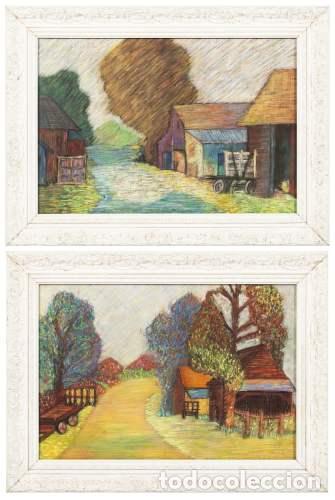Art: Pintura - Par de paisajes de la escuela europea