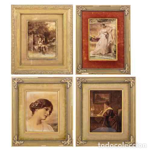 Other art objects: Pintura - Cuatro cuadros sobre vidrio
