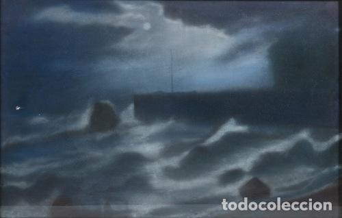 Andere Kunstgegenst&auml;nde: Pintura - Tormenta en el mar - Siglo XIX
