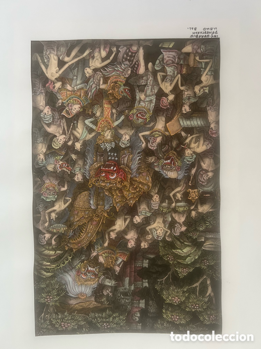 Otros Objetos de Arte: Pintura original de Bali firmada I Nyoman Grebeg - Estilo Penestanan Ubud