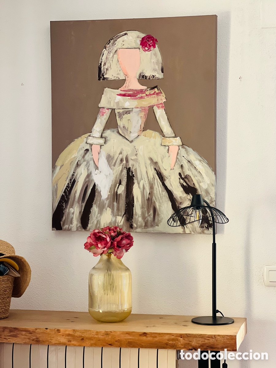 Otros Objetos de Arte: Obra original pintada a mano sobre lienzo por artista an&oacute;nima.