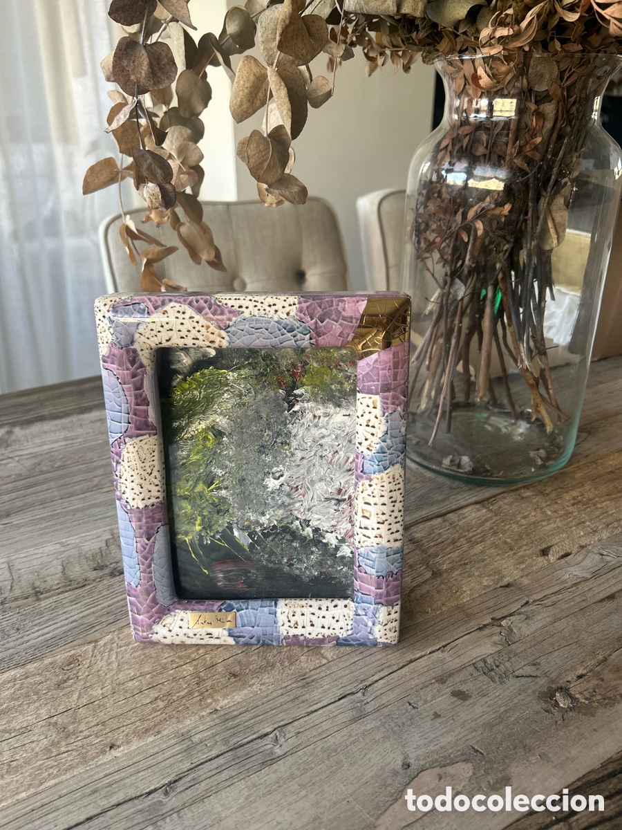 Otros Objetos de Arte: Marco de Fotos de Cer&aacute;mica Art&iacute;stica Artes Mila - Dise&ntilde;o Mosaico y Oro (23x18 cm)