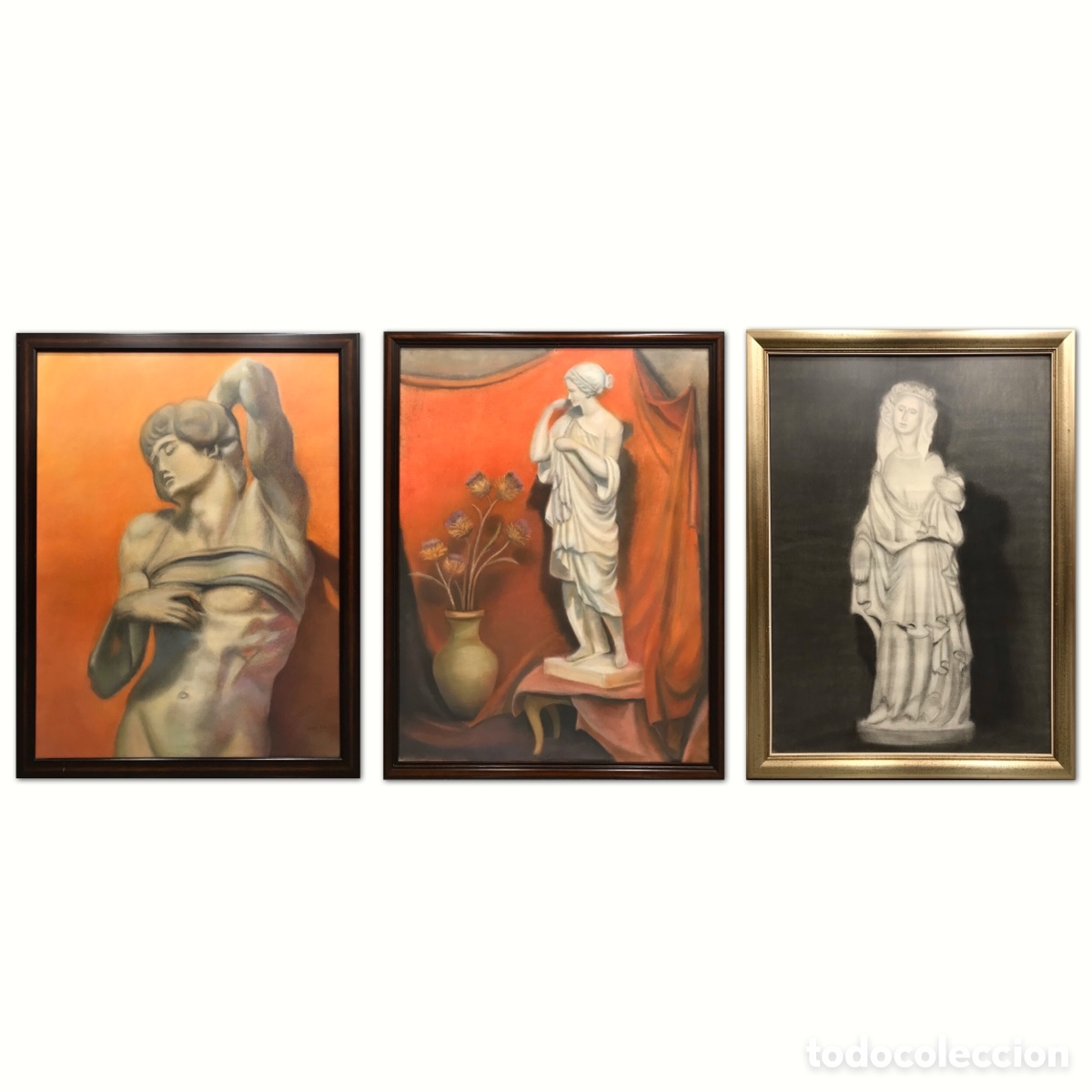 Otros Objetos de Arte: &rdquo;Tr&iacute;ptico Cl&aacute;sico: Desnudo Masculino, Escultura Grecolatina y Virgen de Inspiraci&oacute;n Rom&aacute;nica&rdquo; 1986