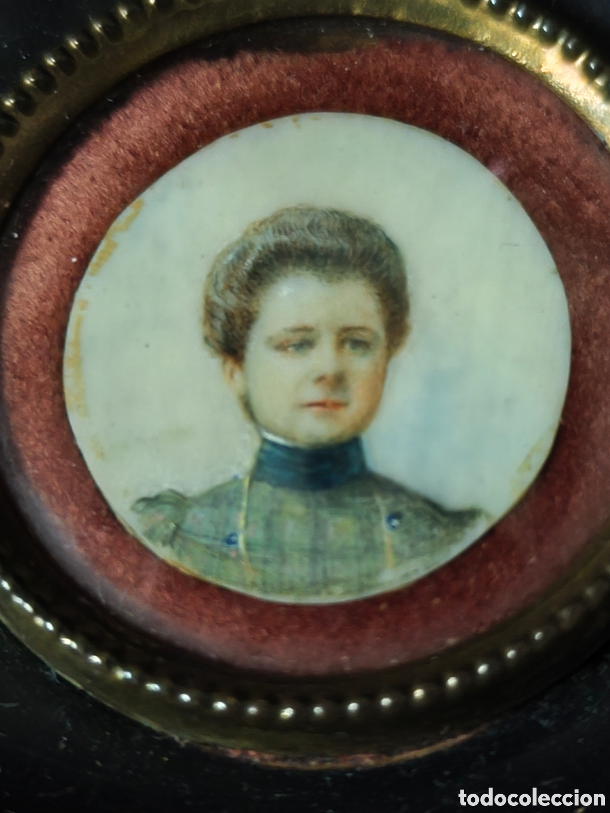Otros Objetos de Arte: MINIATURA PINTURA RETRATO BUSTO DAMA S. XIX. ORIGINAL DE GRAN CALIDAD