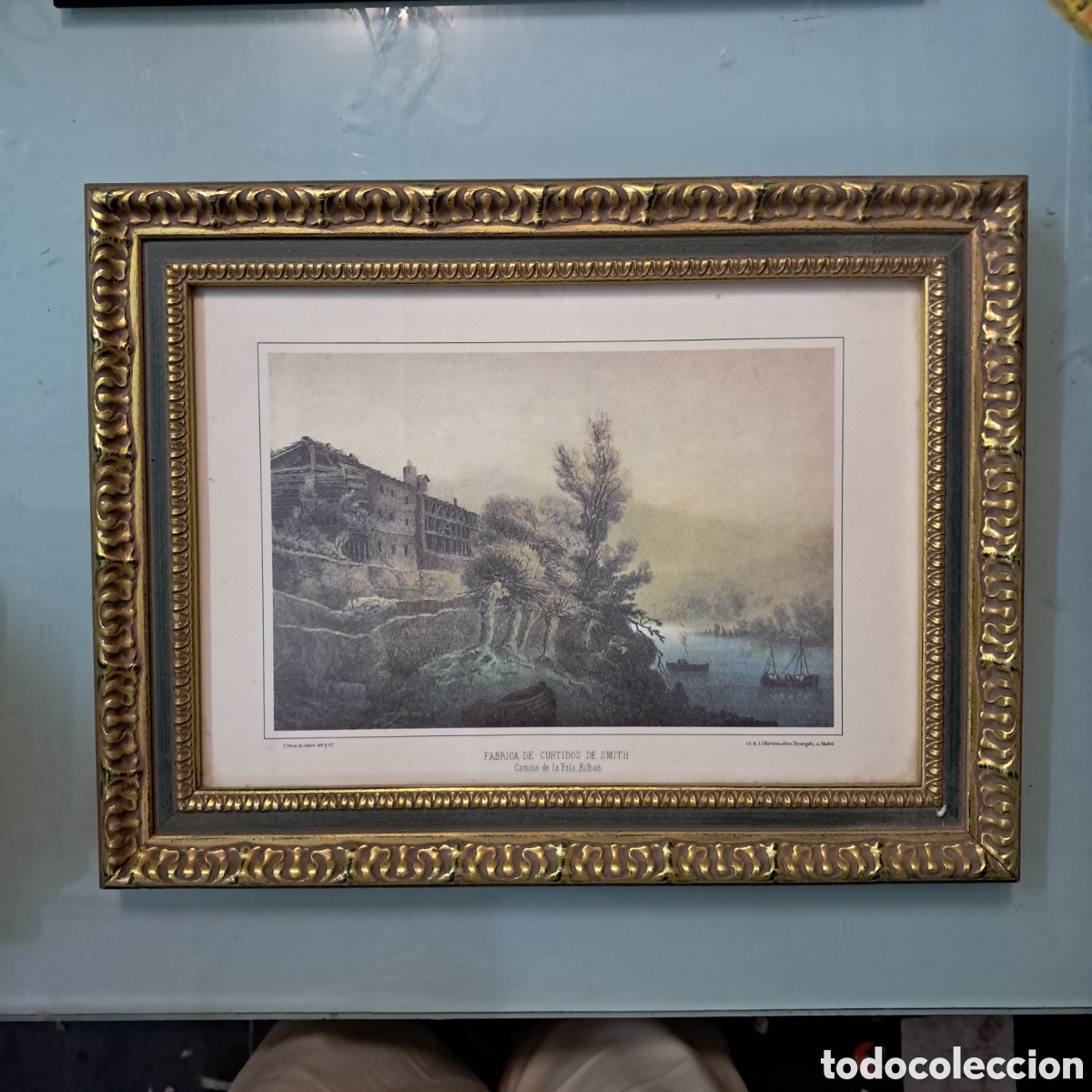 Otros Objetos de Arte: L&aacute;mina enmarcada fabrica de curtidos Smith, Bilbao, 30 x 40