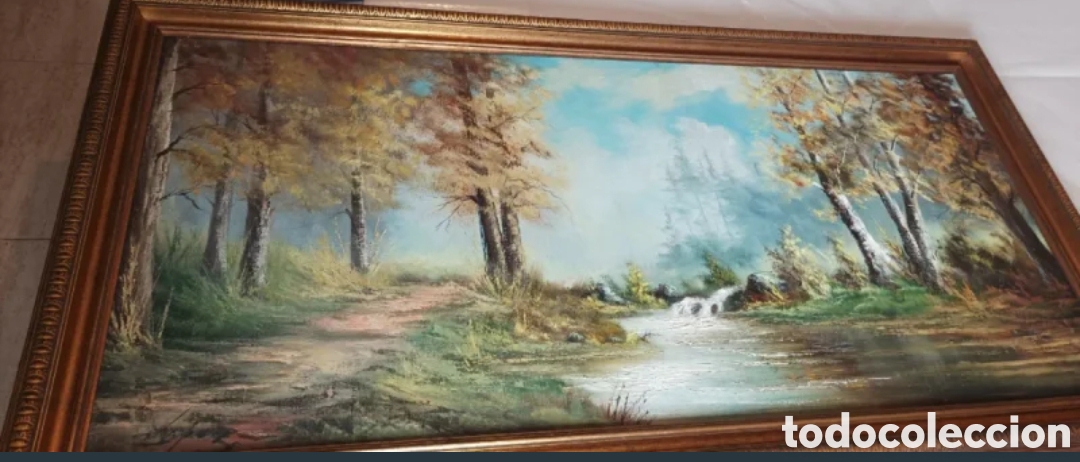 Otros objetos de arte: Paisaje Oto&ntilde;al &Oacute;leo Lienzo - Foto 1