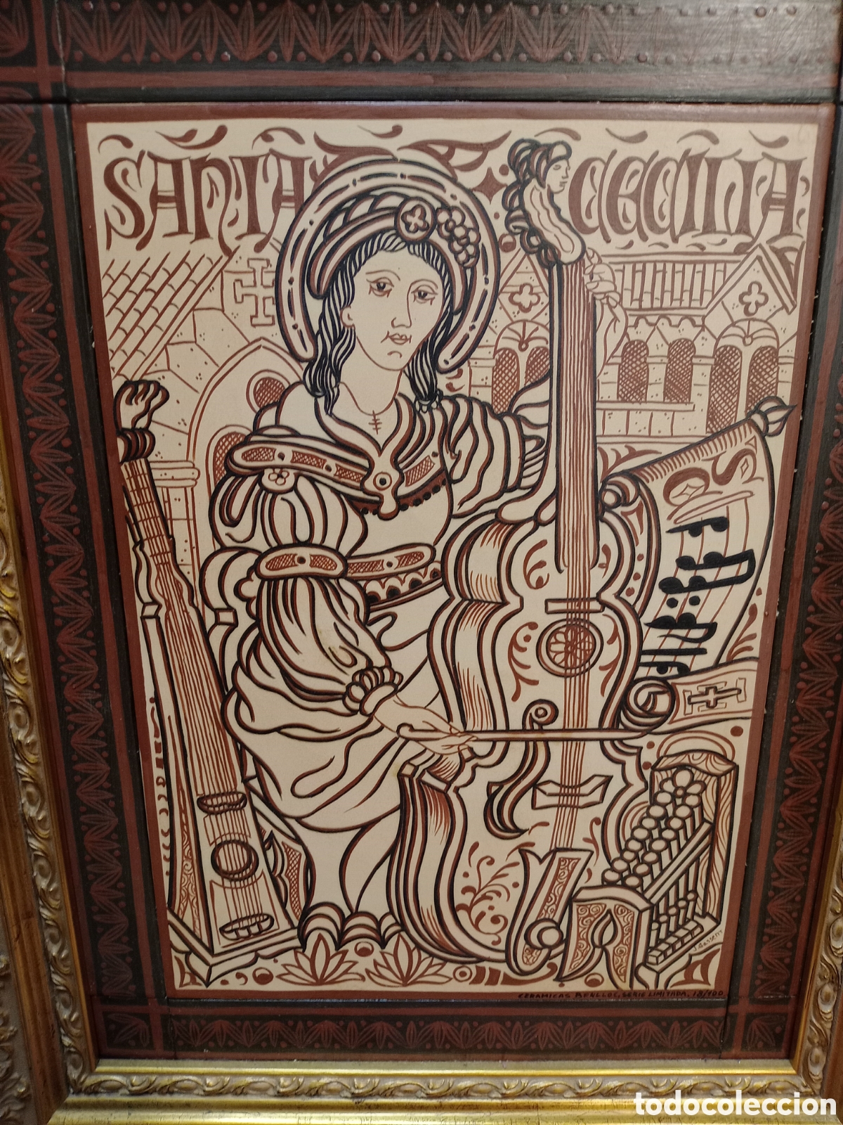Otros objetos de arte: Santa Cecilia en cer&aacute;mica - Foto 2