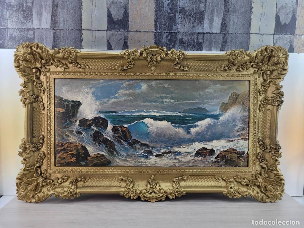 Otros objetos de arte: CUADRO OLEAJE EN COSTA ROCOSA - Foto 2