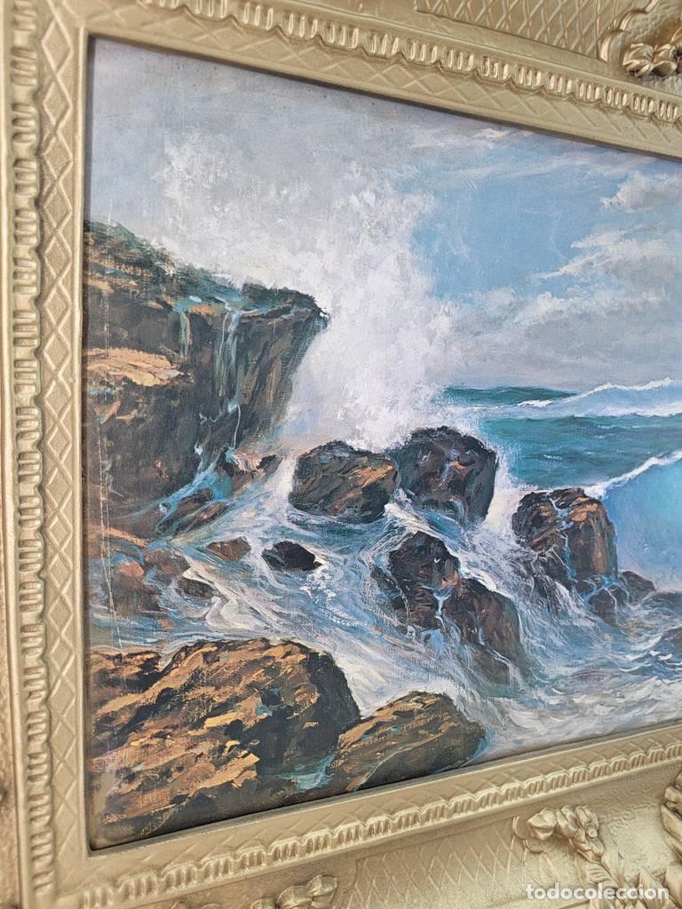 Otros objetos de arte: CUADRO OLEAJE EN COSTA ROCOSA - Foto 5
