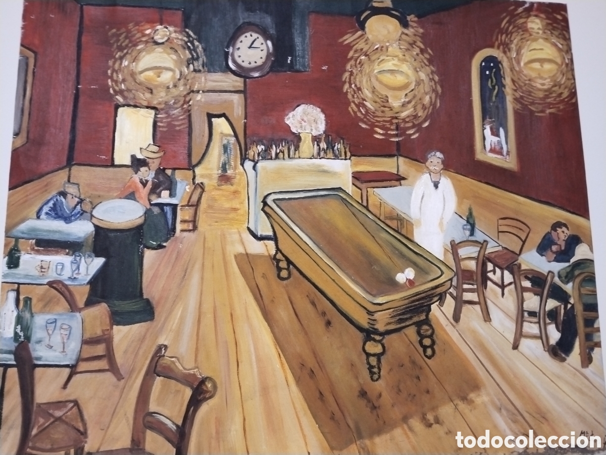 Otros Objetos de Arte: Reproducci&oacute;n del famoso cuadro &rdquo;El Caf&eacute; de Noche&rdquo; (Le Caf&eacute; de nuit) pintado por