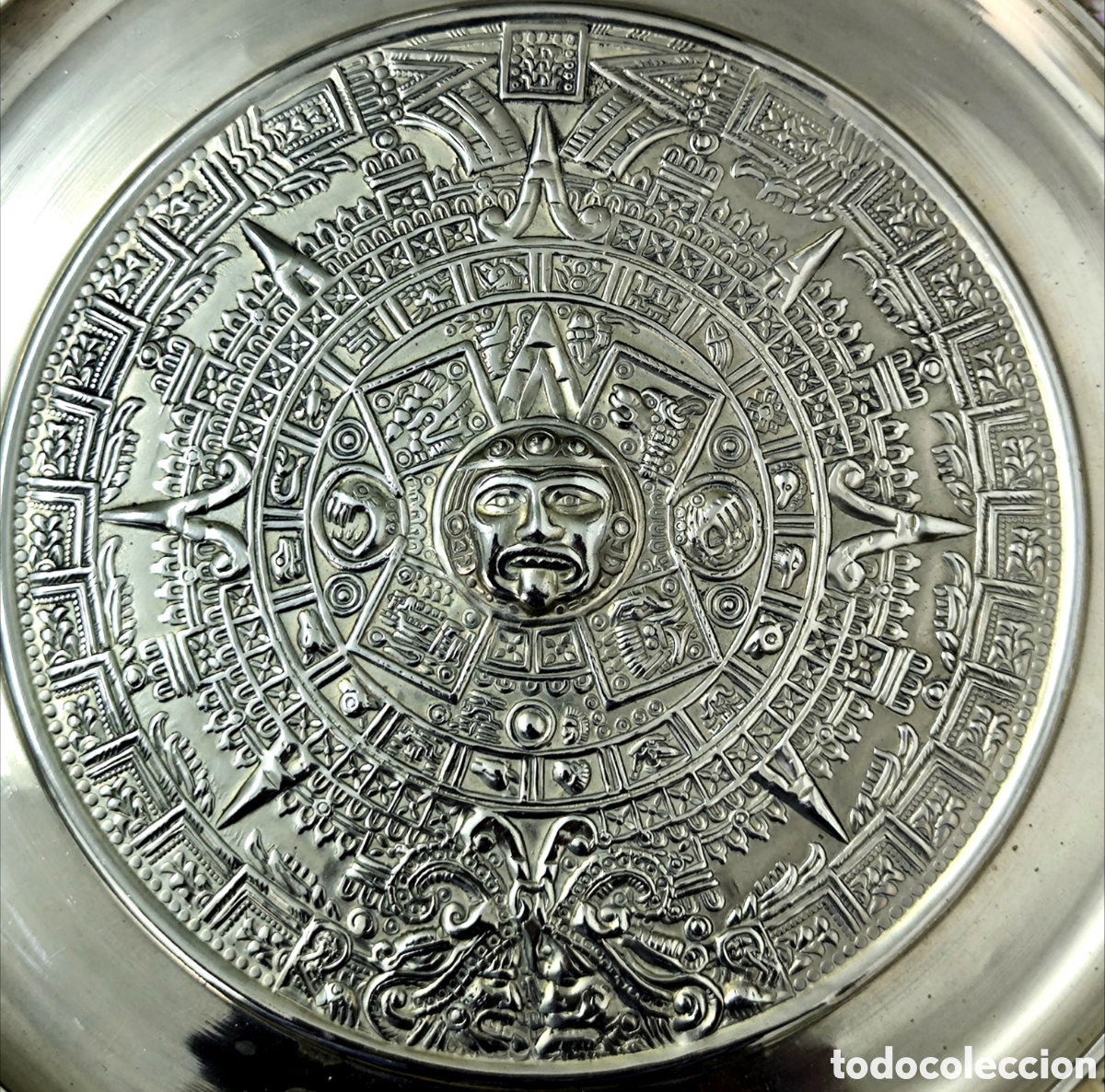 Otros objetos de arte: GRAN CALENDARIO AZTECA 28 cm. M&Eacute;XICO - Foto 4