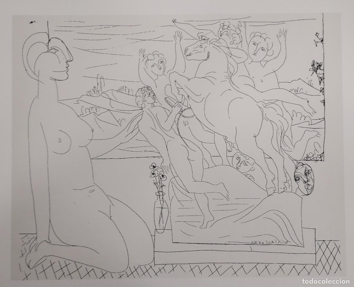 Arte: PICASSO SUITE VOLLARD. N&ordm; 42. MODELO CONTEMPLANDO UN GRUPO ESCULTORICO. COLECCION ICO. Ver notas