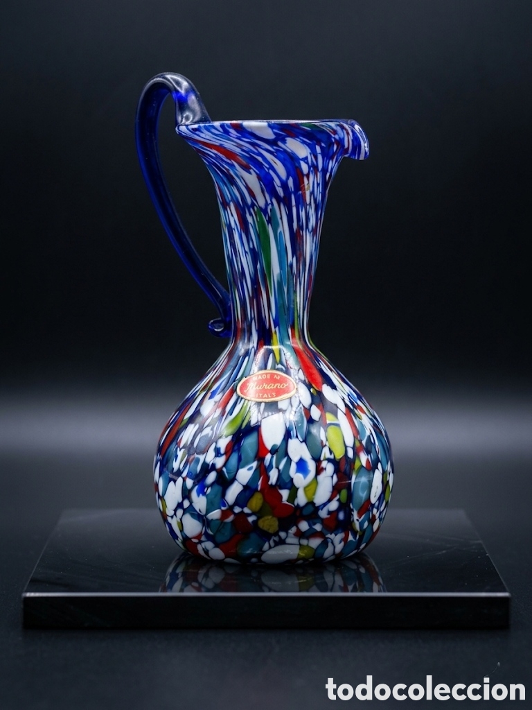 Otros Objetos de Arte: Jarr&oacute;n de cristal de Murano estilo &rdquo;tutti frutti&rdquo; o patchwork, hecho en Italia
