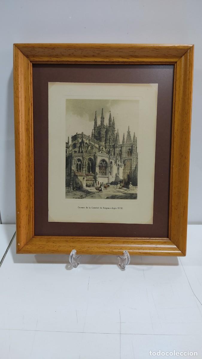 Otros Objetos de Arte: 1207 CUADRO CON ESTAMPA DEL CIMBORRIO CATEDRAL DE BURGOS SIGLO XVIII, MARCO DE MADERA MACIZAA&Ntilde;OS 50