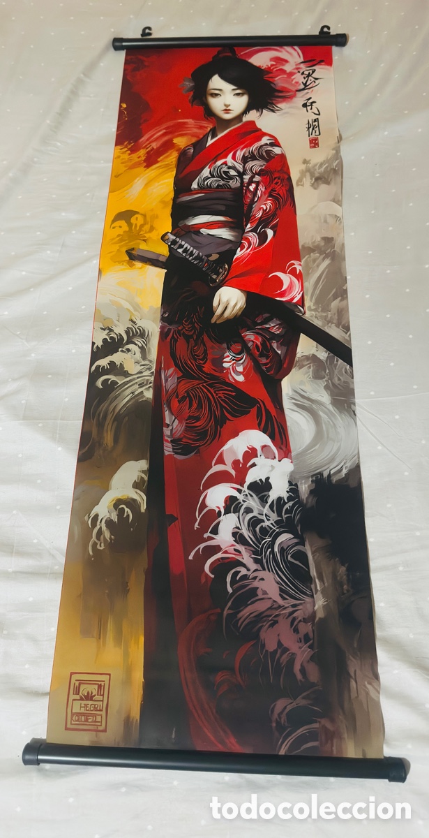 Otros Objetos de Arte: Lienzo japon&eacute;s.Geisha.Nuevo a estrenar.