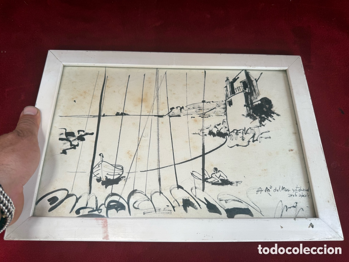Otros Objetos de Arte: Antiguo cuadro a Tinta,firmado y con dedicatoria!
