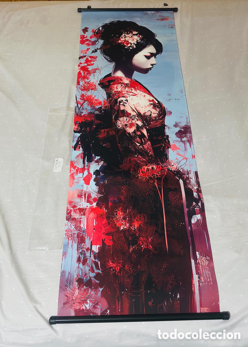 Otros Objetos de Arte: Precioso lienzo japon&eacute;s geisha nuevo a estrenar.