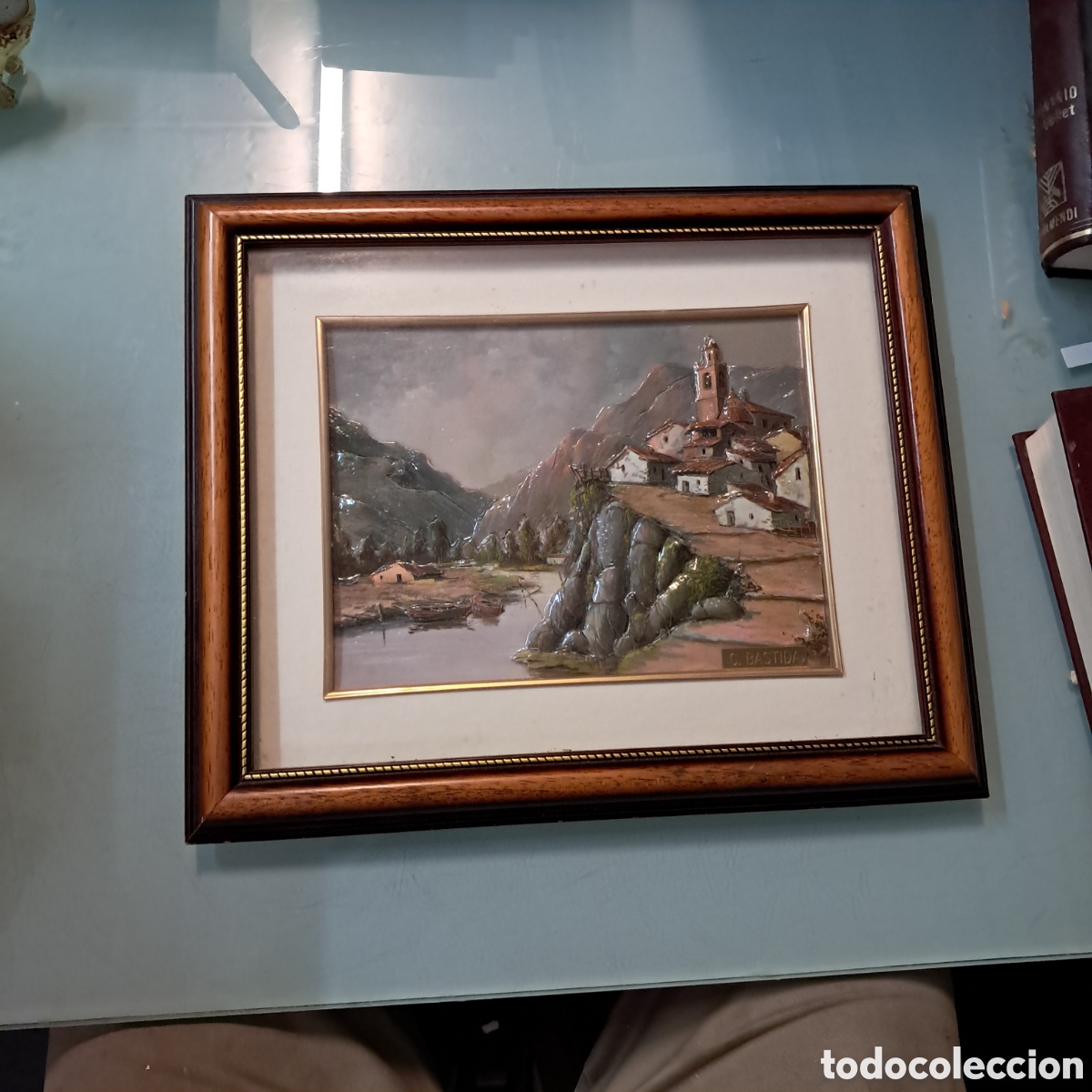 Otros Objetos de Arte: Cuadro con relieve con t&eacute;cnica azulejo, Bastida, 37 x 30