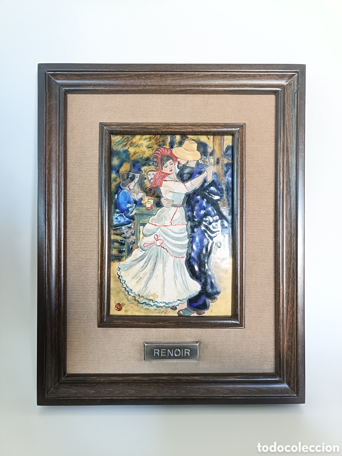 Otros Objetos de Arte: Cuadro Esmalte Renoir Baile en Bougival