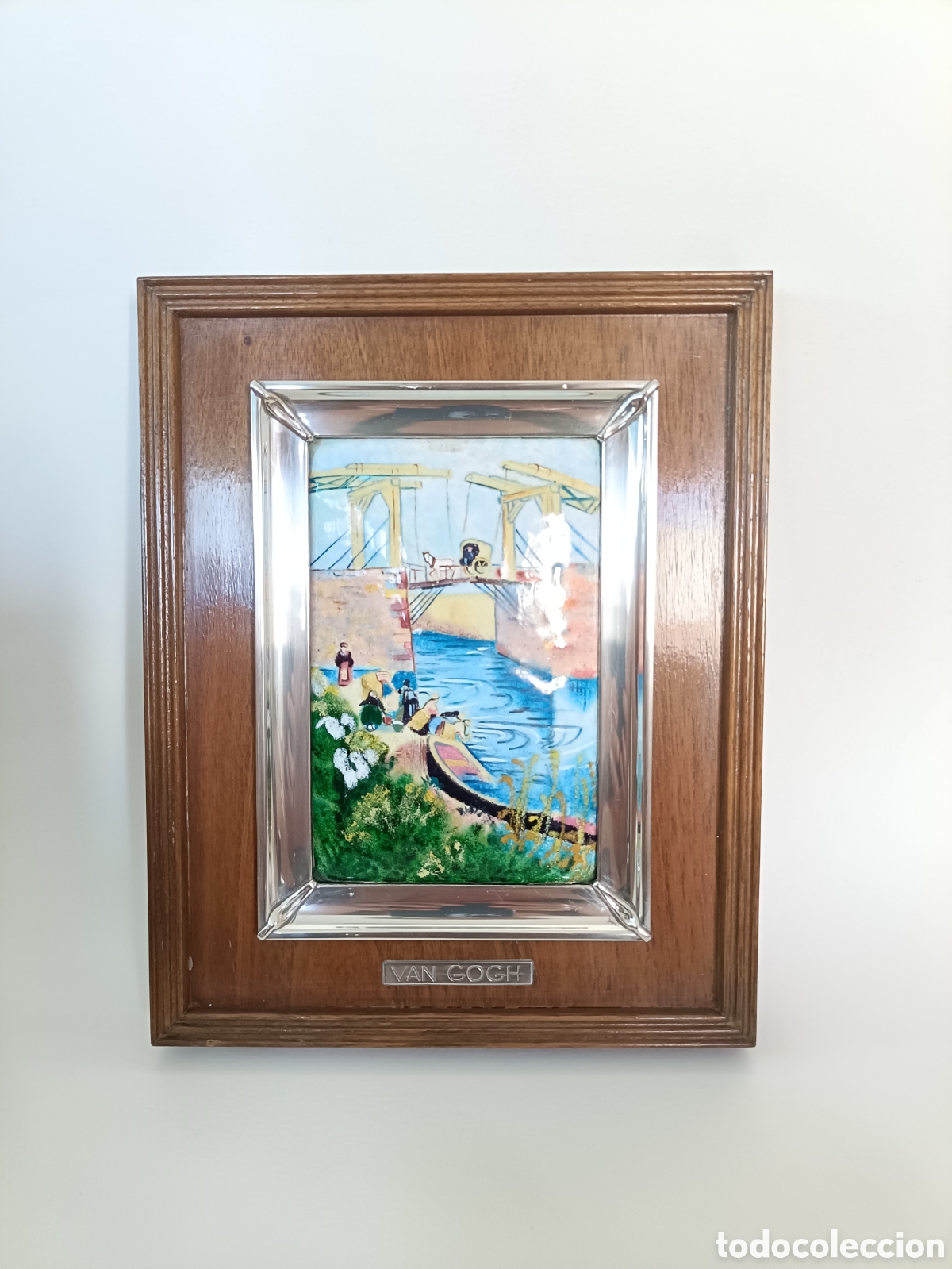 Otros Objetos de Arte: Cuadro Esmalte &rdquo;El puente de Langlois&rdquo; de Van Gogh (25x20 cm)