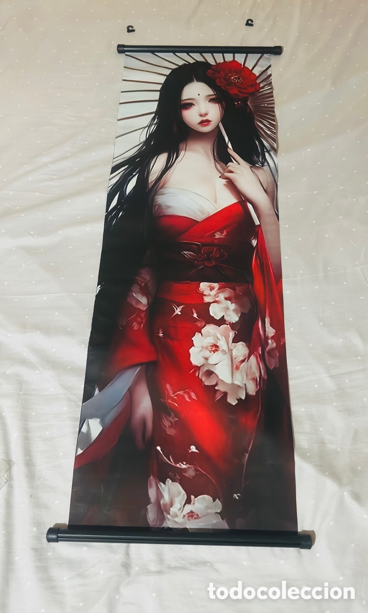 Otros Objetos de Arte: Precioso lienzo japon&eacute;s geisha nuevo a estrenar.