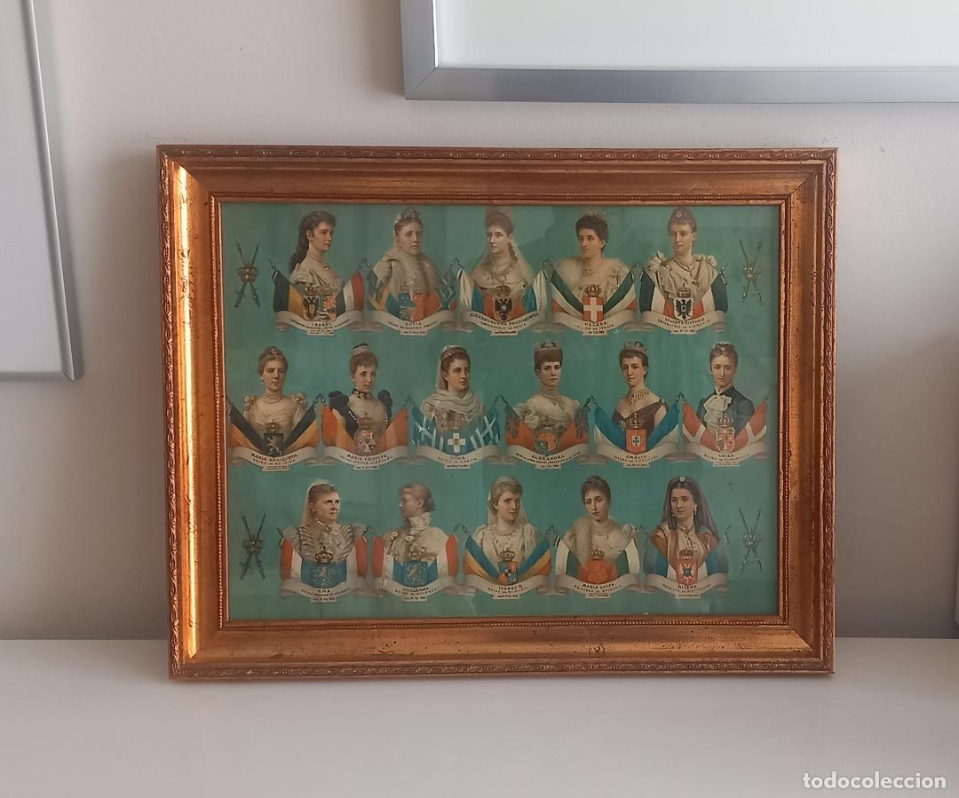 Otros Objetos de Arte: S.XIX. ANTIGUO CUADRO DE REINAS EUROPEAS.
