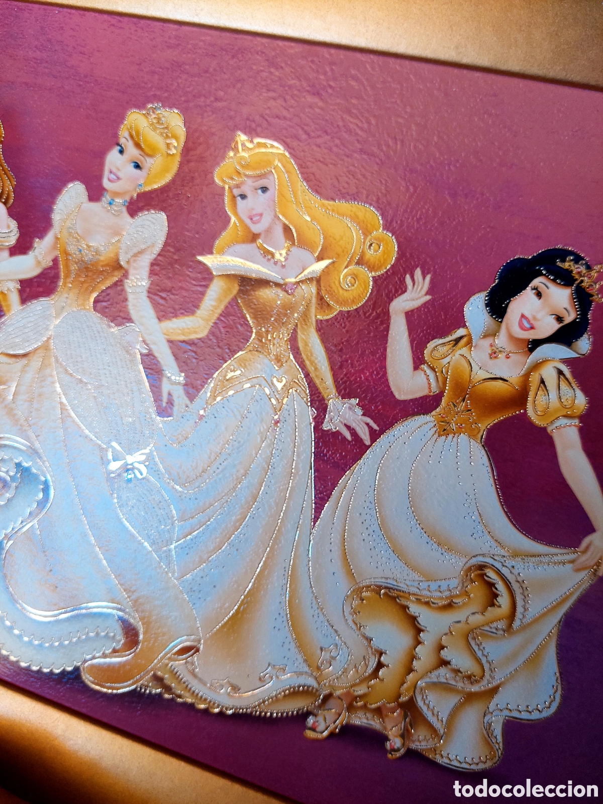 Otros objetos de arte: Cuadro Princesas Disney Dorado - Foto 5