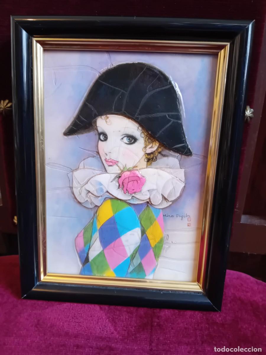 Other art objects: Arlequ&iacute;n de Mira Fujita en relieve esmaltado