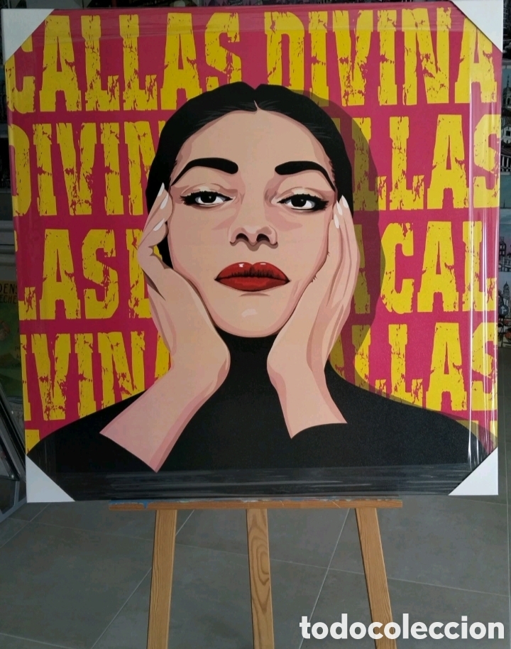 Otros Objetos de Arte: Mar&iacute;a Callas - Teo Tarras Pop Art: Cuadro Litogr&aacute;fico En Madera 97x96.5 Cm