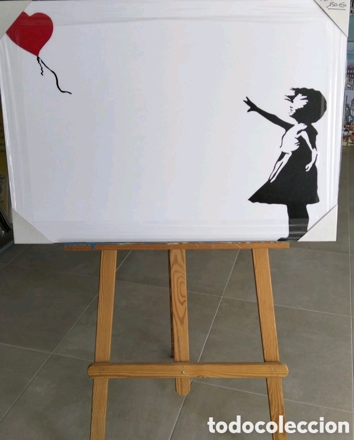 Otros Objetos de Arte: Banksy - Goodbye Love: Cuadro R&eacute;plica Graffiti En Madera 85x60 Cm