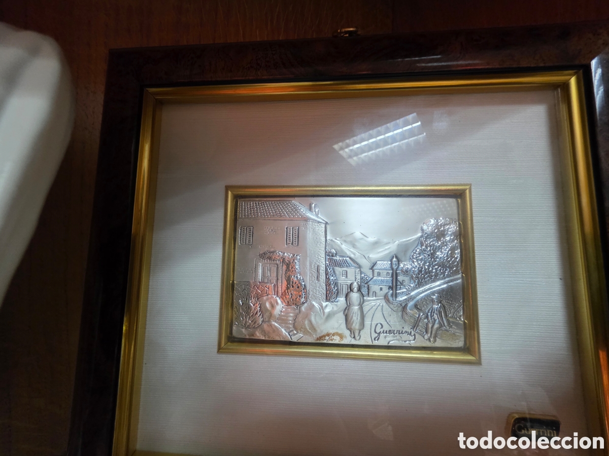 Otros objetos de arte: Conjunto de dois quadros em prata e uma moeda antiga - Foto 4