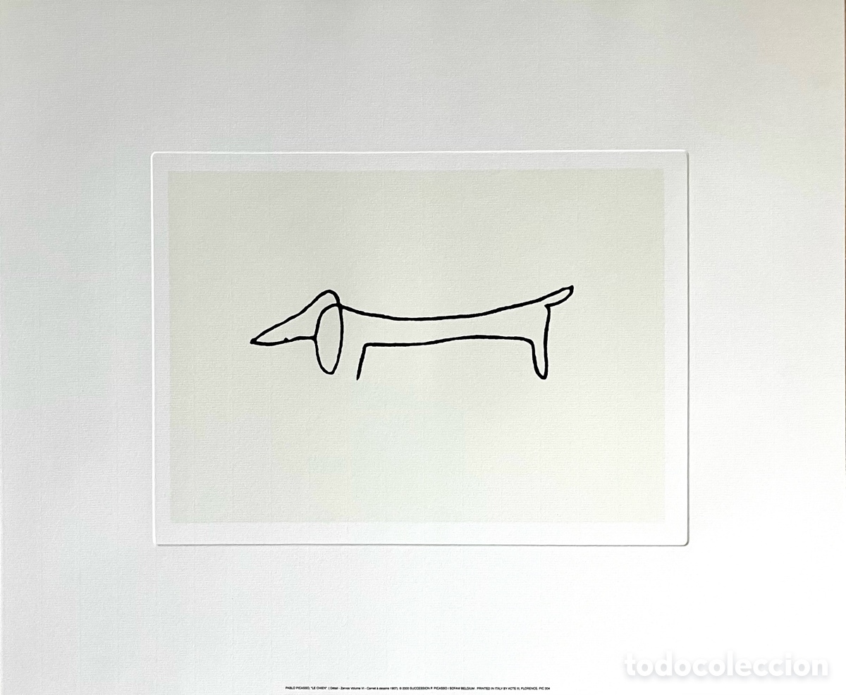 Otros Objetos de Arte: L&aacute;mina perrito Pucasso
