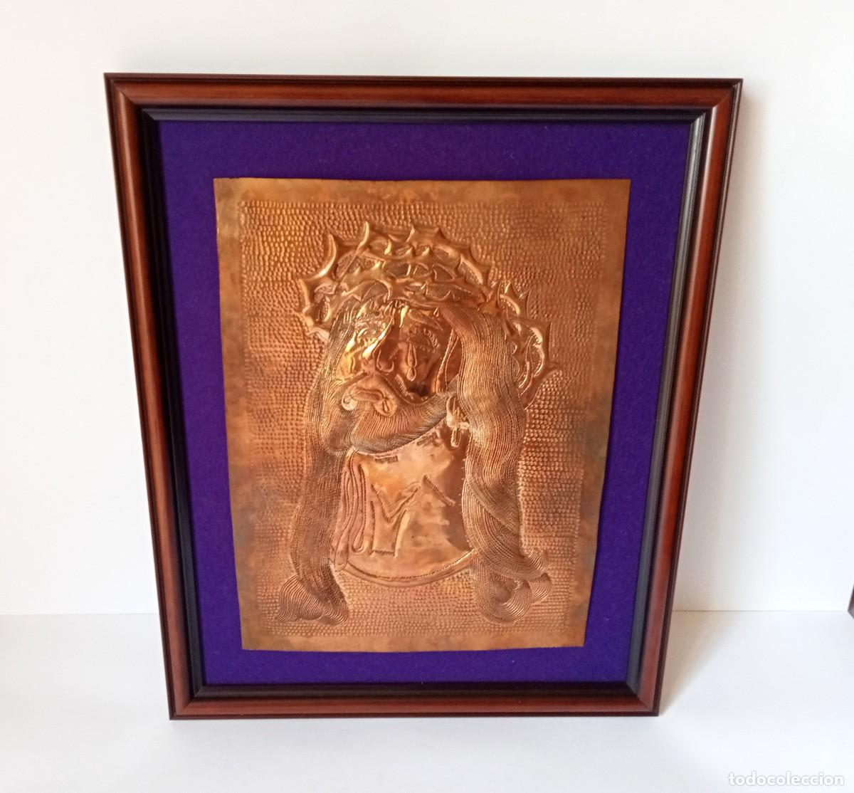 Otros objetos de arte: COBRE REPUJADO - BAJORRELIEVE - ROSTRO DE CRISTO - Foto 6