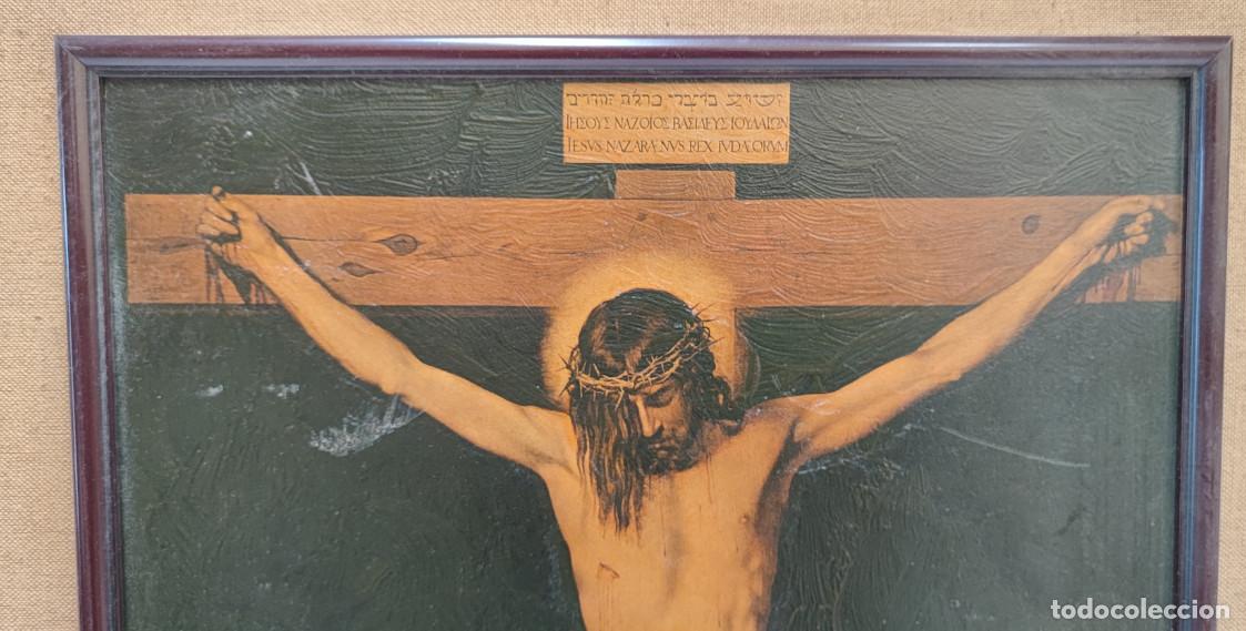 Otros objetos de arte: CUADRO TIPO CRAQUELADO, CRISTO CRUCIFICADO DE VELAZQUEZ - Foto 3
